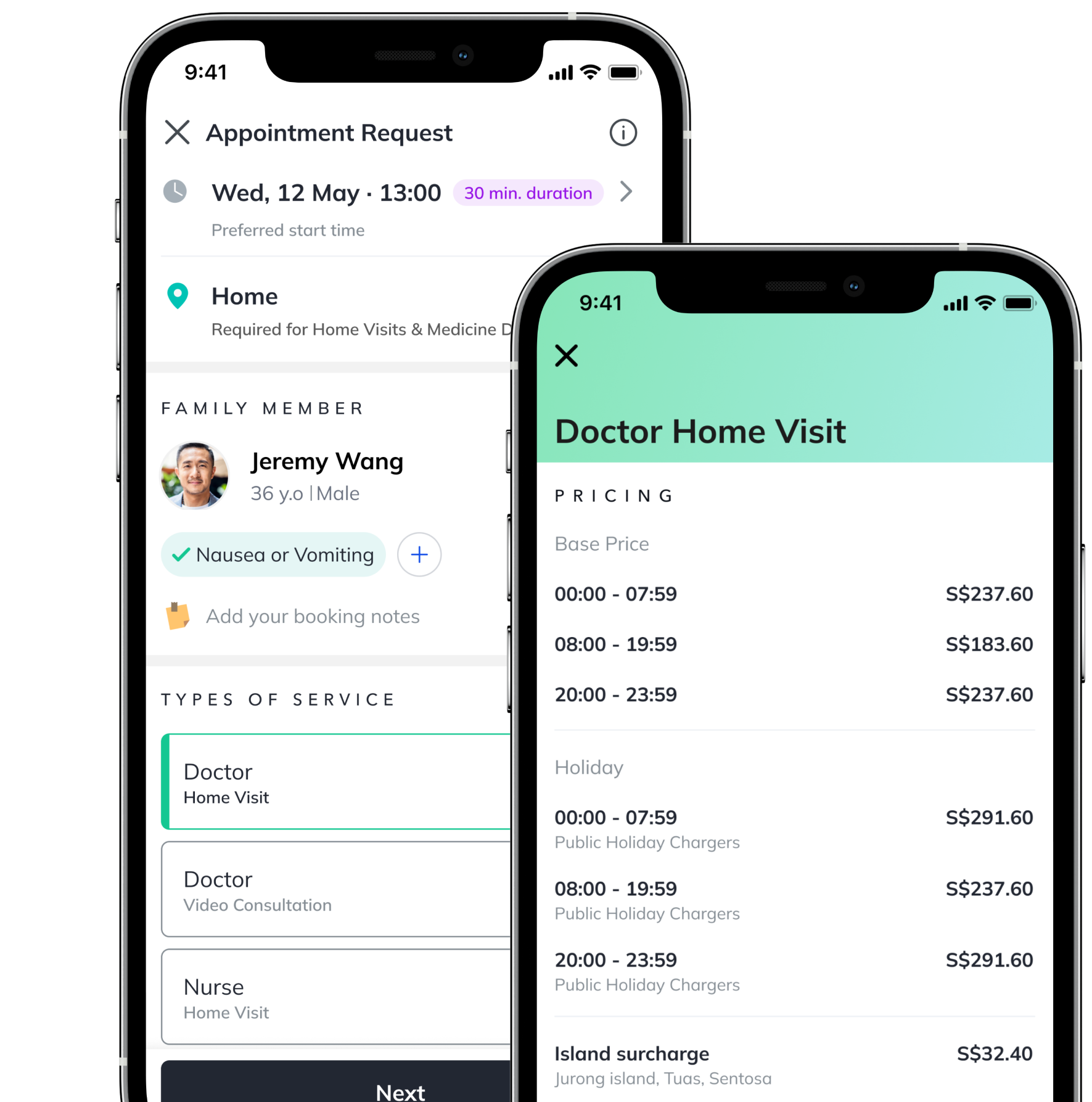 Speedoc doctor home visits app screen