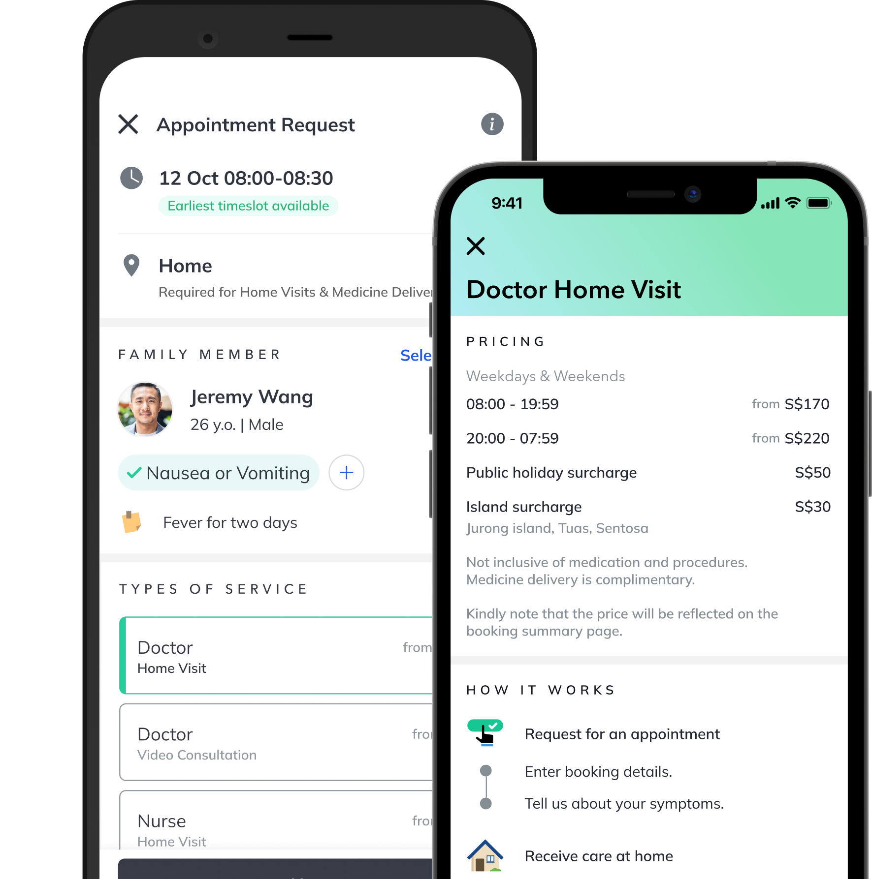 Speedoc doctor home visits app screen