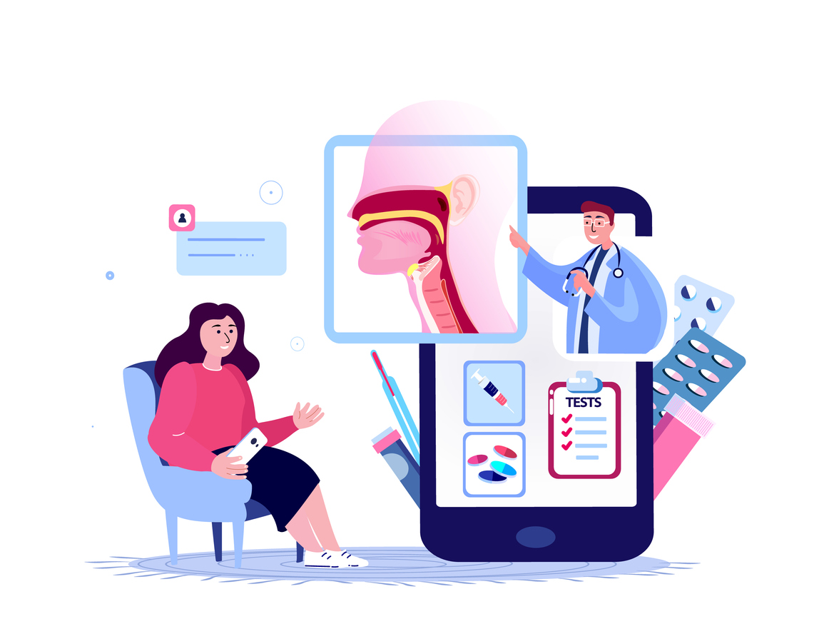 Video consultation and medicine prescription animated