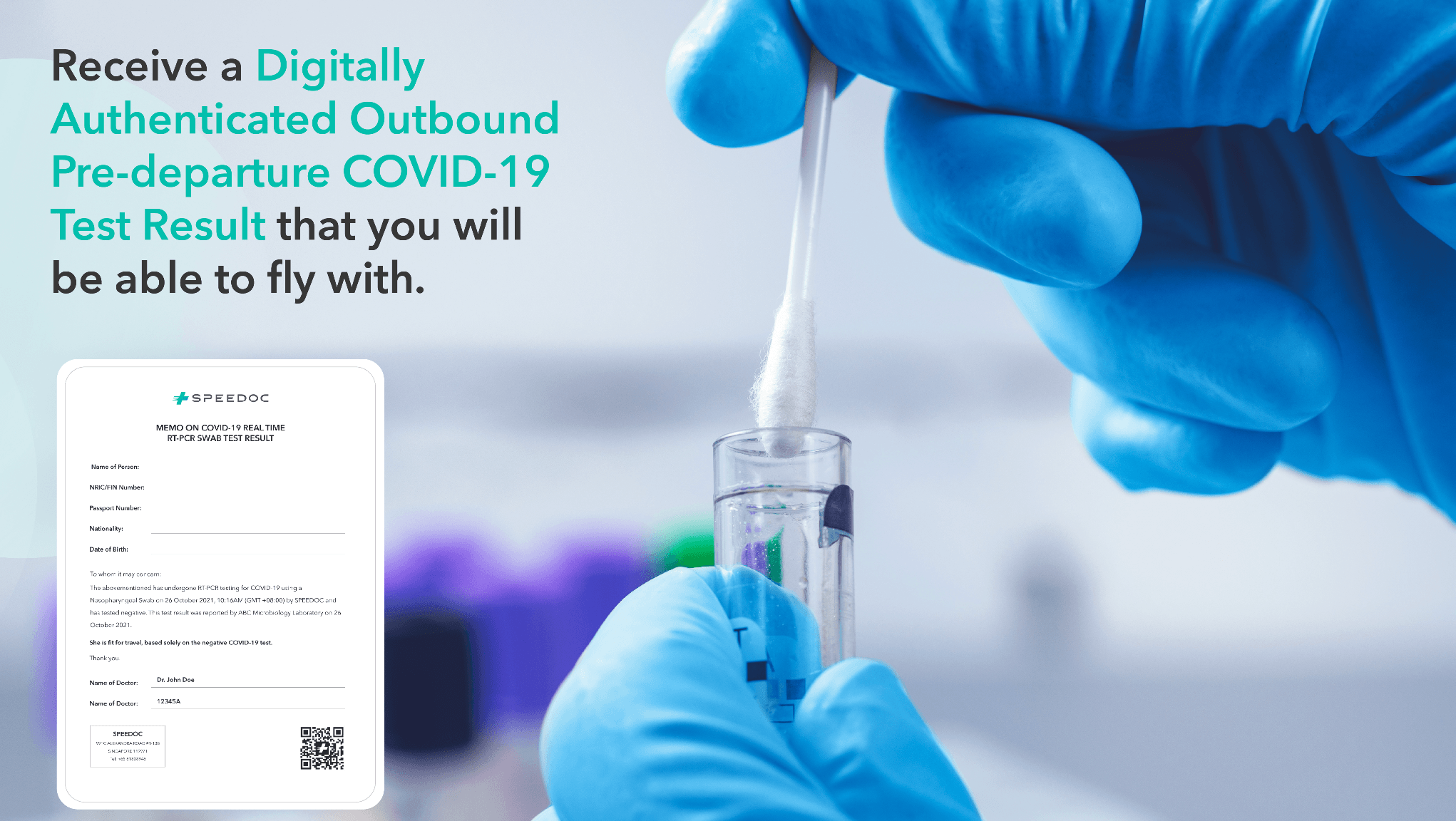 digitally authenticated outbound COVID-19 test result